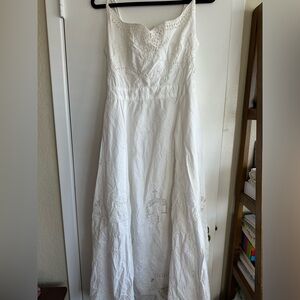 Anthropologie white maxi open back